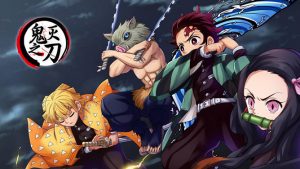 热血动漫鬼灭之刃主题PPT模板-铁虎资源网