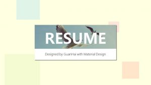 简约清新个人简历PPT模板-铁虎资源网