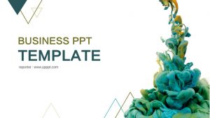 创意颜料入水艺术设计PPT模板-铁虎资源网