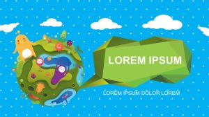 简约扁平化创意卡通PPT模板-铁虎资源网