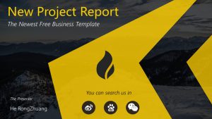 醒目黑黄配色杂志风PPT模板-铁虎资源网