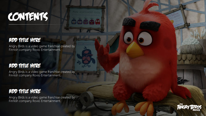 精美愤怒的小鸟主题PPT作品