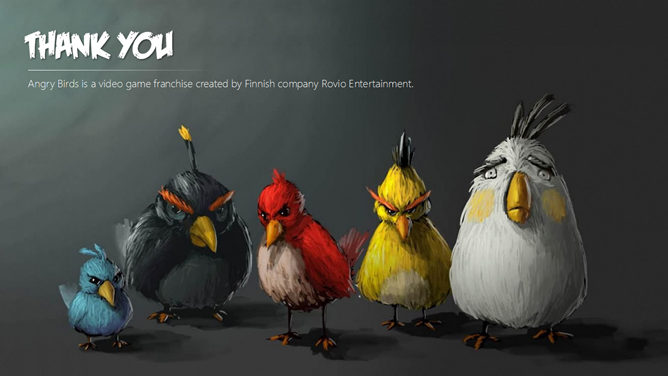 精美愤怒的小鸟主题PPT作品