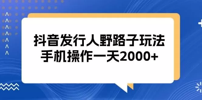 抖音发行人野路子玩法，手机操作一天2000+-铁虎资源网