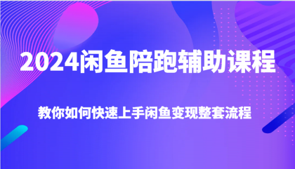 2024闲鱼陪跑辅助课程,教你如何快速上手闲鱼变现整套流程-铁虎资源网