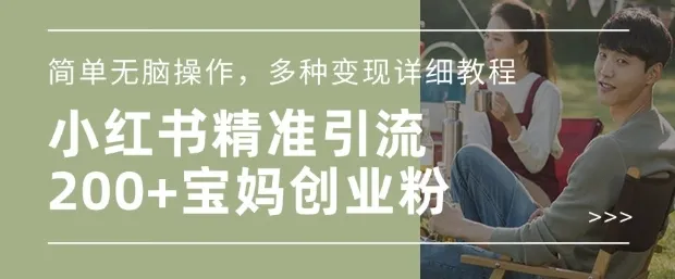 小红书混剪日引200+宝妈创业粉，简单无脑操作，多种变现详细教程-铁虎资源网