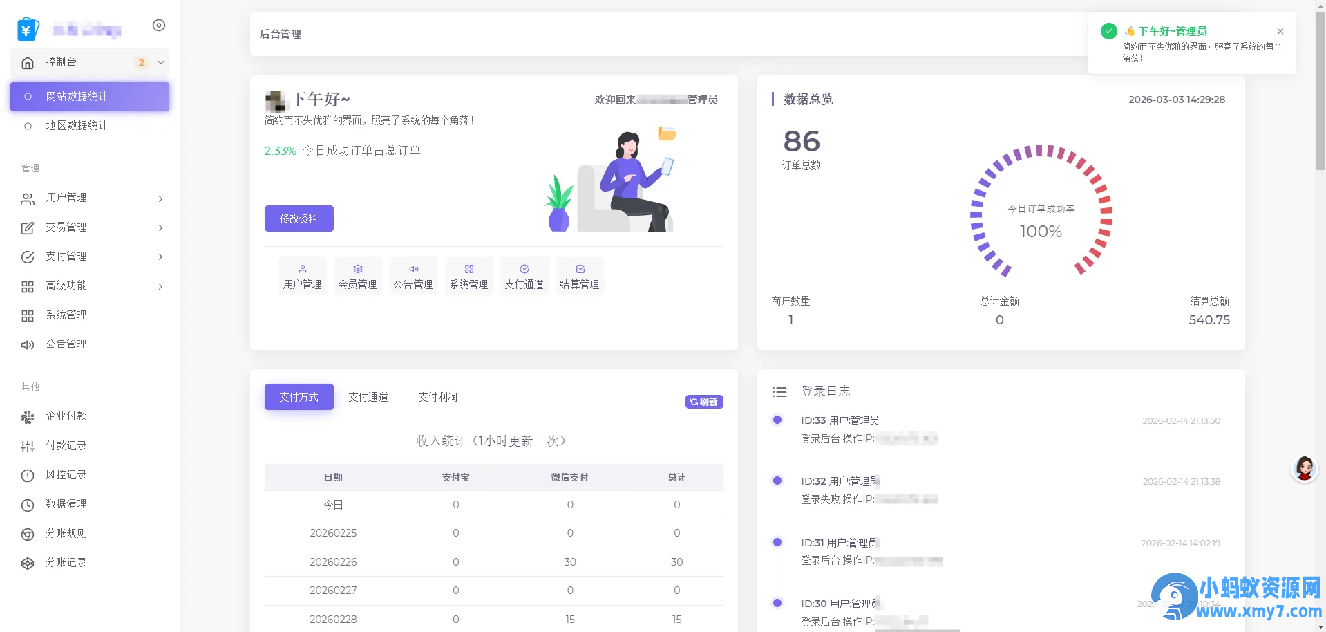 2026最新易支付开源模板前台+用户中心+后台