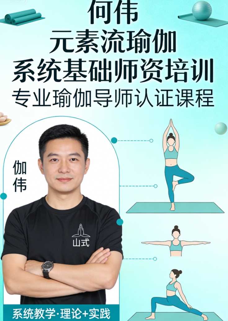 何伟 元素流瑜伽系统基础师资培训67GB-铁虎资源网