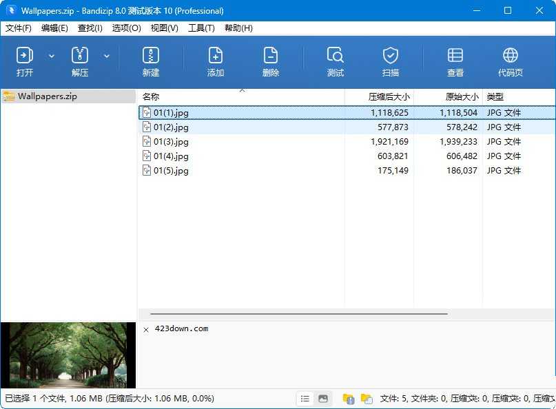 点击查看原图 andizip解压缩软件 v8.000测试版破解专业版