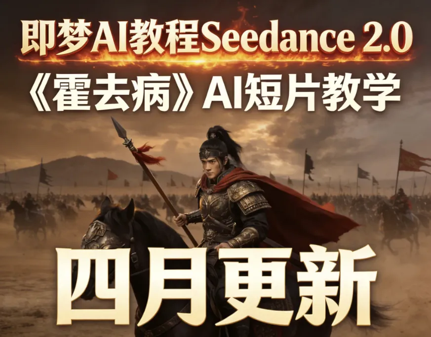 即梦AI教程Seedance 2.0霍去病AI短片教学四月更新AI短片教学-铁虎资源网