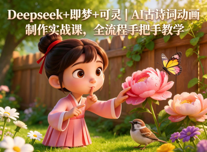 Deepseek+即梦+可灵AI古诗词动画制作实战课-铁虎资源网